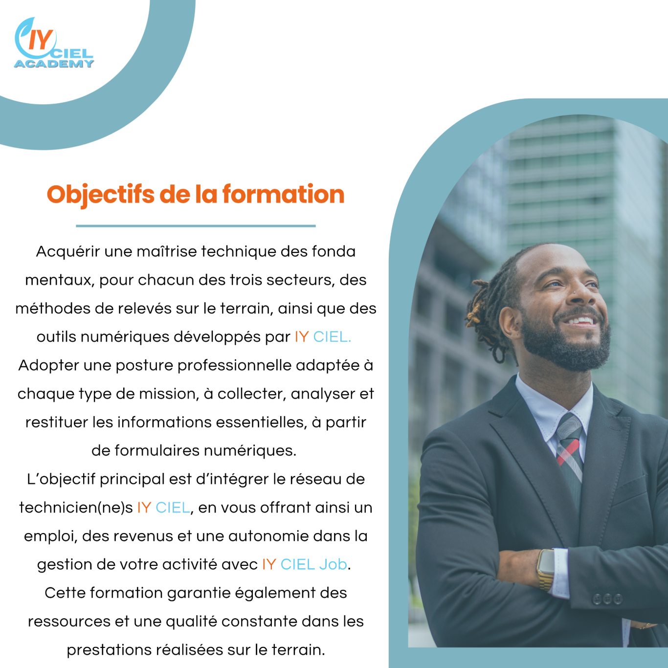 OBJECTIFS DE LA FORMATION IY CIEL ACADEMY